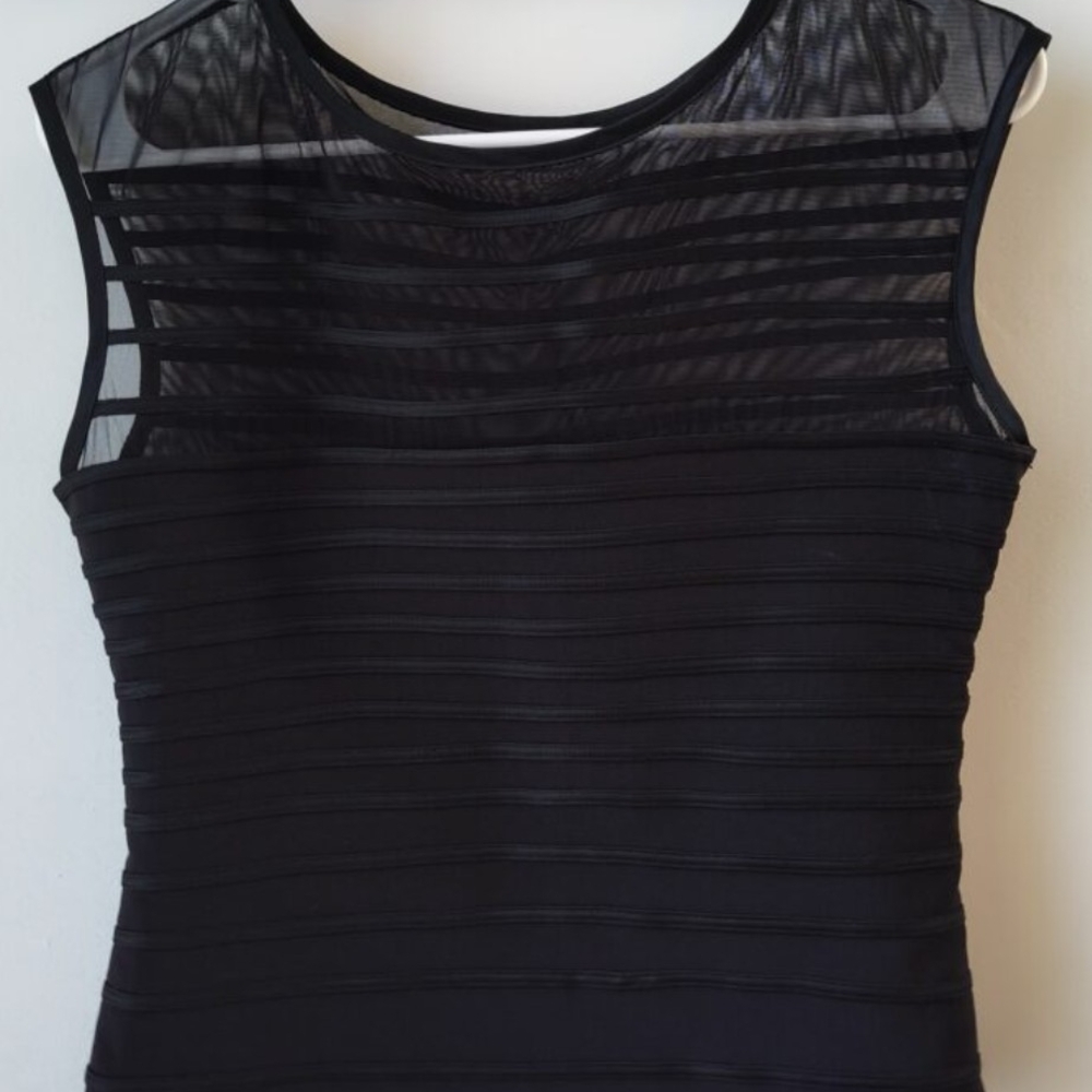 Chic Black Mesh Panel Top
